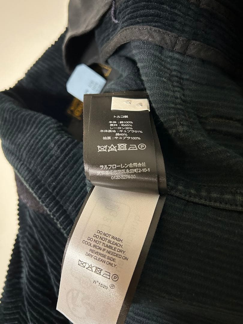【美品】RRL ダブルアールエル コーデュロイ テーラード ジャケット 黒 M