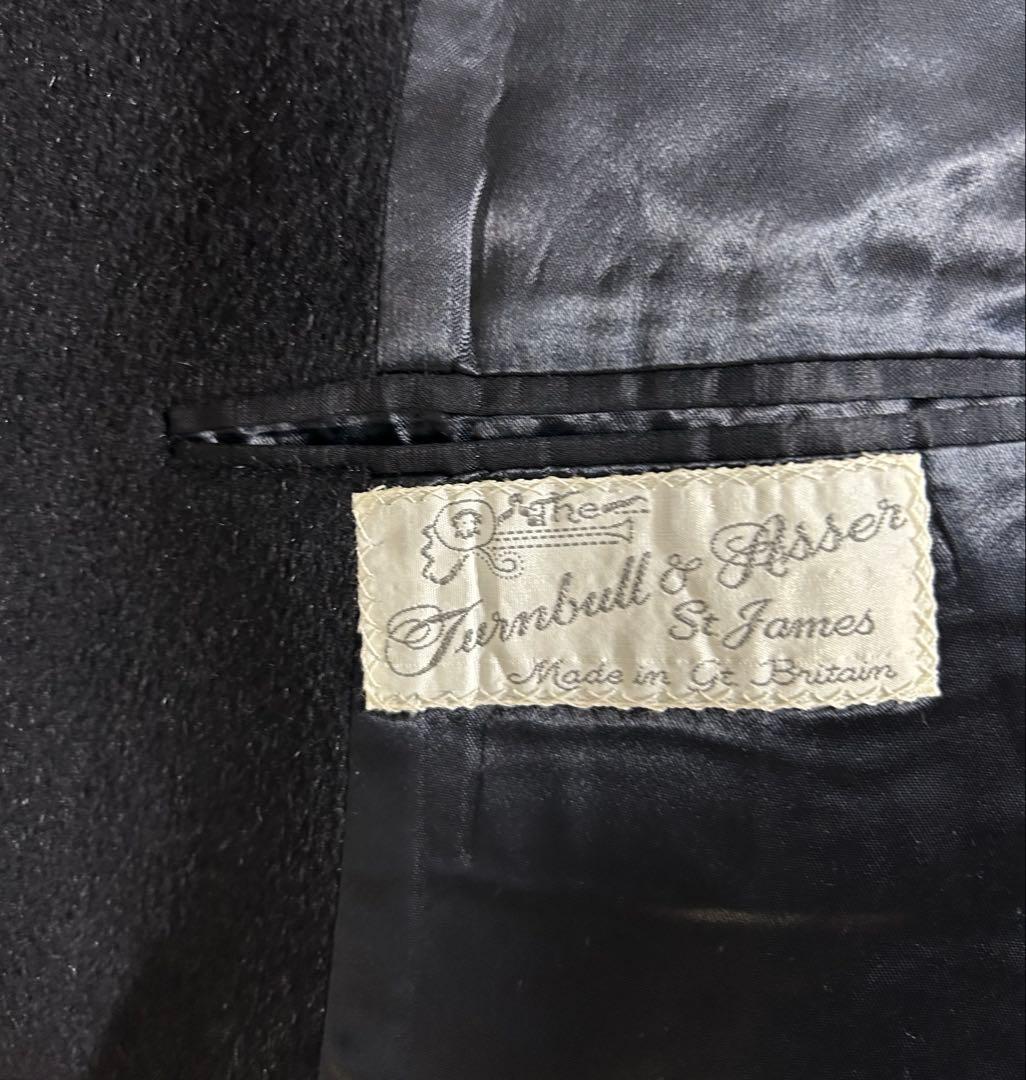 タンブルアンドアッサー、英国製、紺アンゴラ100%コート、未使用、サイズＬ