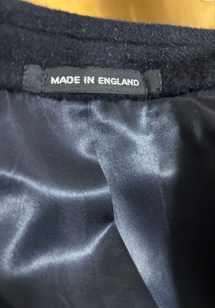 タンブルアンドアッサー、英国製、紺アンゴラ100%コート、未使用、サイズＬ