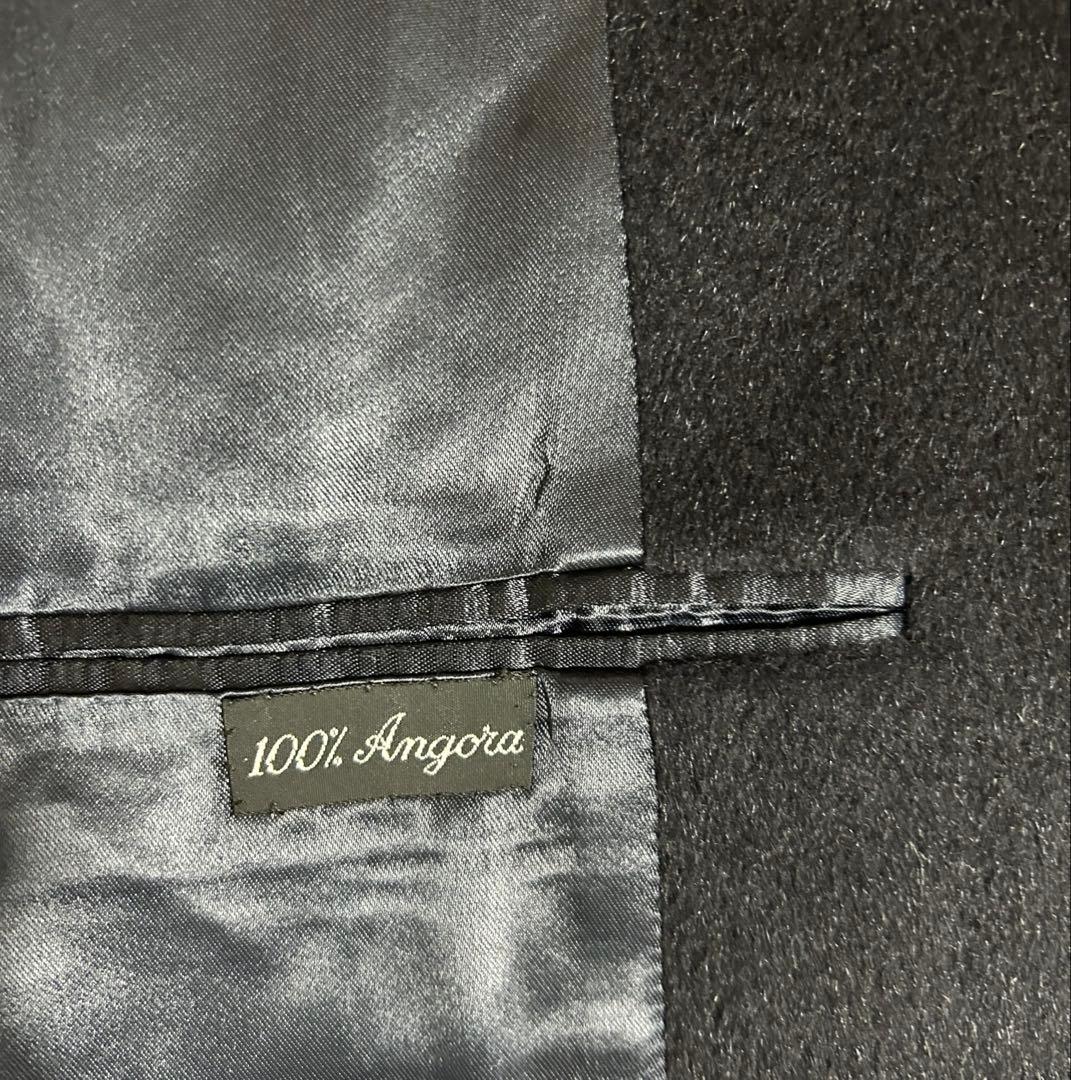 タンブルアンドアッサー、英国製、紺アンゴラ100%コート、未使用、サイズＬ