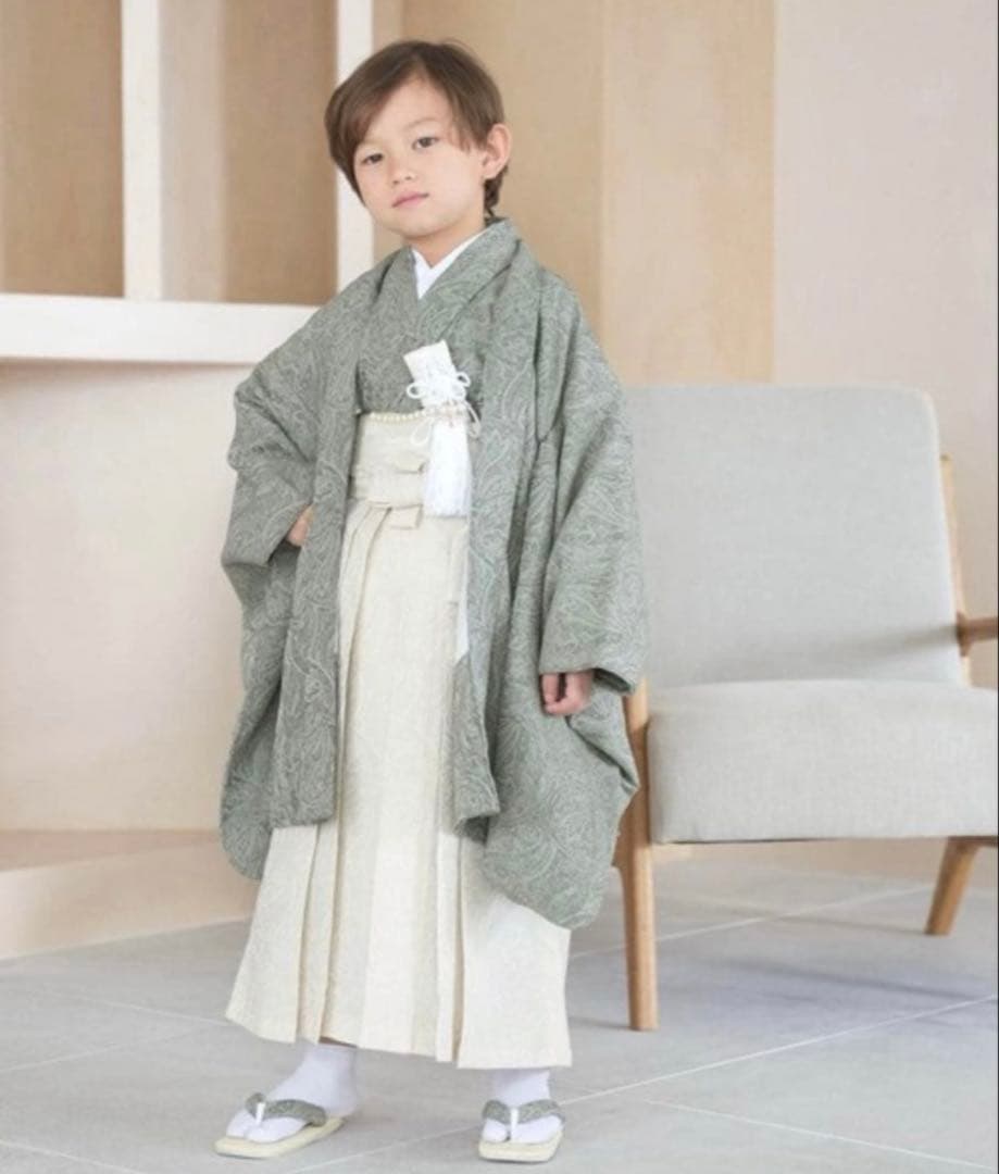 【ema.さま専用】 utatane 七五三 袴 くすみグリーンオフホワイト