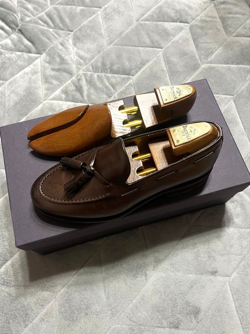 【極美品】Berwick ブラウン タッセルローファー23.5cm