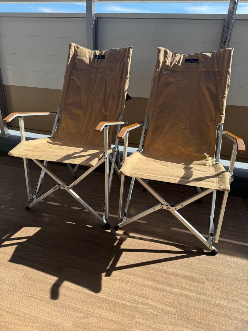 Ogawa 折りたたみハイバックチェア サンドベージュ (1/2)