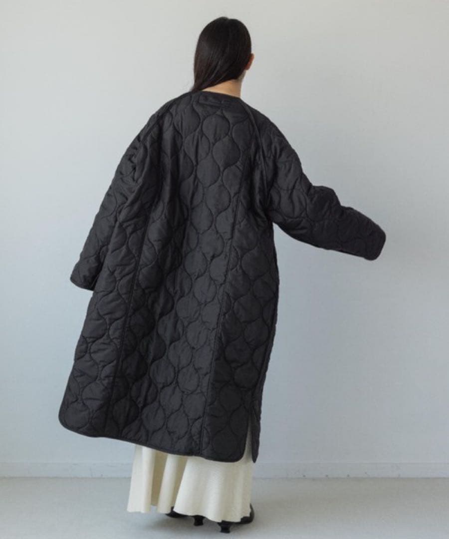 yuwリバーシブルバイカラーキルティングコート