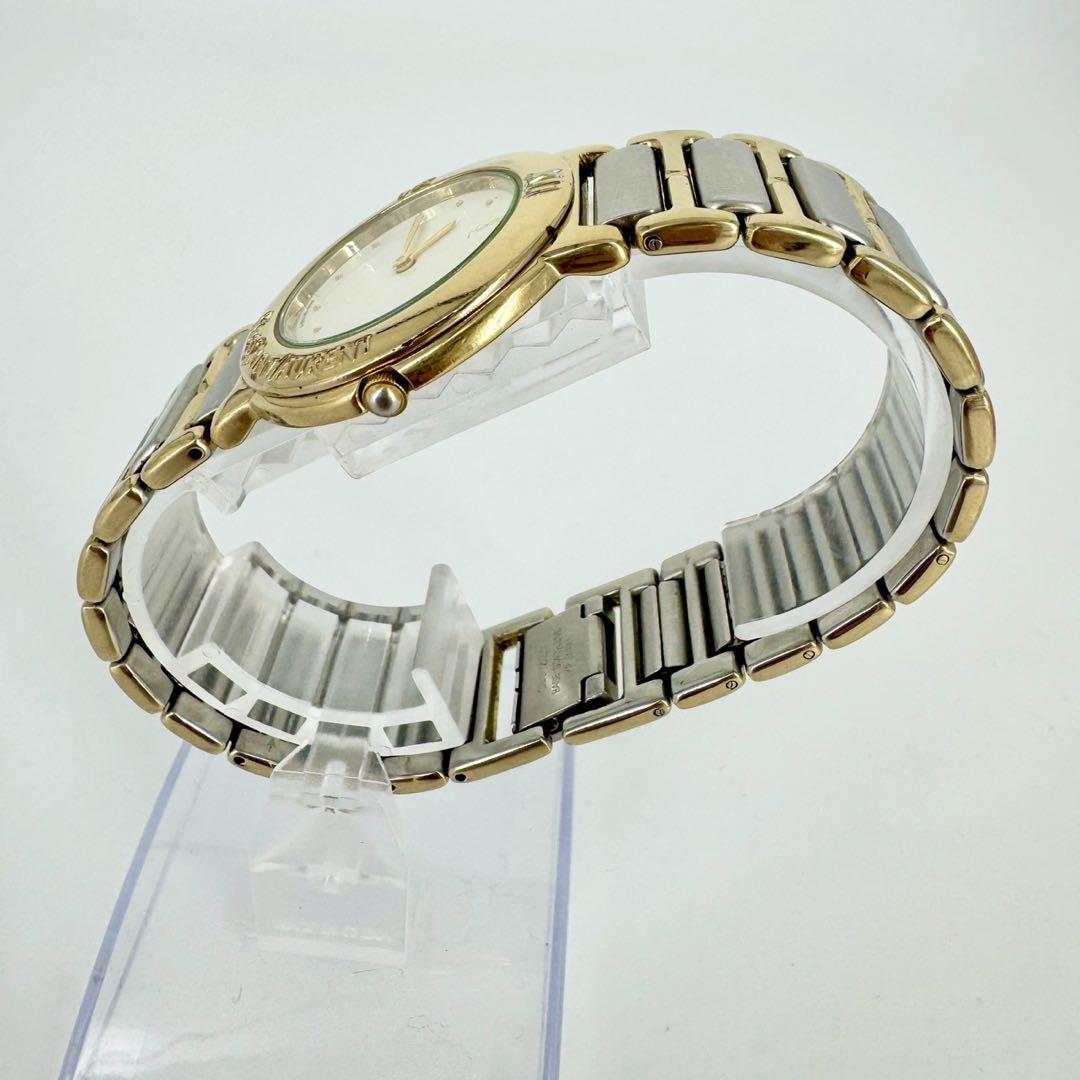 【新品電池】イブサンローラン YSL ラウンド コンビ メンズ 腕時計