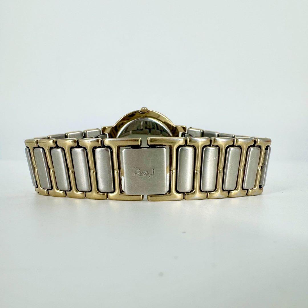 【新品電池】イブサンローラン YSL ラウンド コンビ メンズ 腕時計