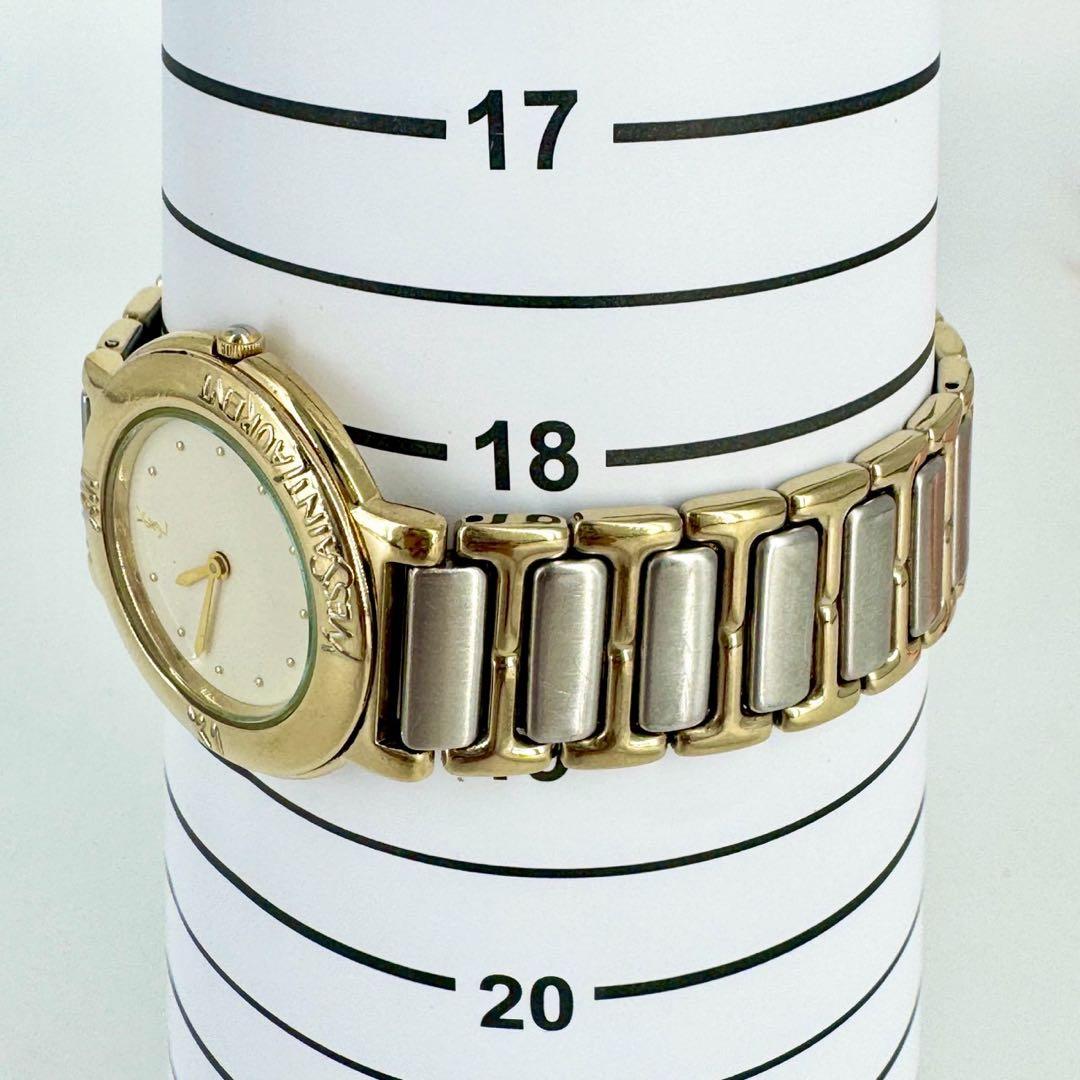 【新品電池】イブサンローラン YSL ラウンド コンビ メンズ 腕時計