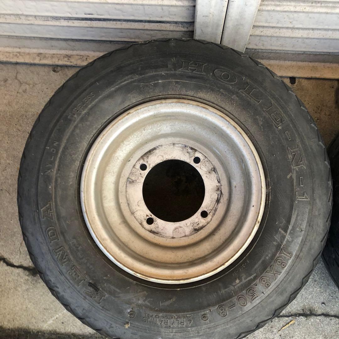 超大人気☆HONDA２サイクルジャイロ４つ穴リアホイール８インチ　スペーサー付き