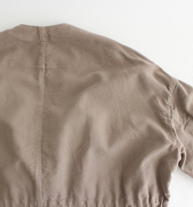 FIRMUM ドライドビーモールスキン ノーカラーダブルブレストオーバーコート