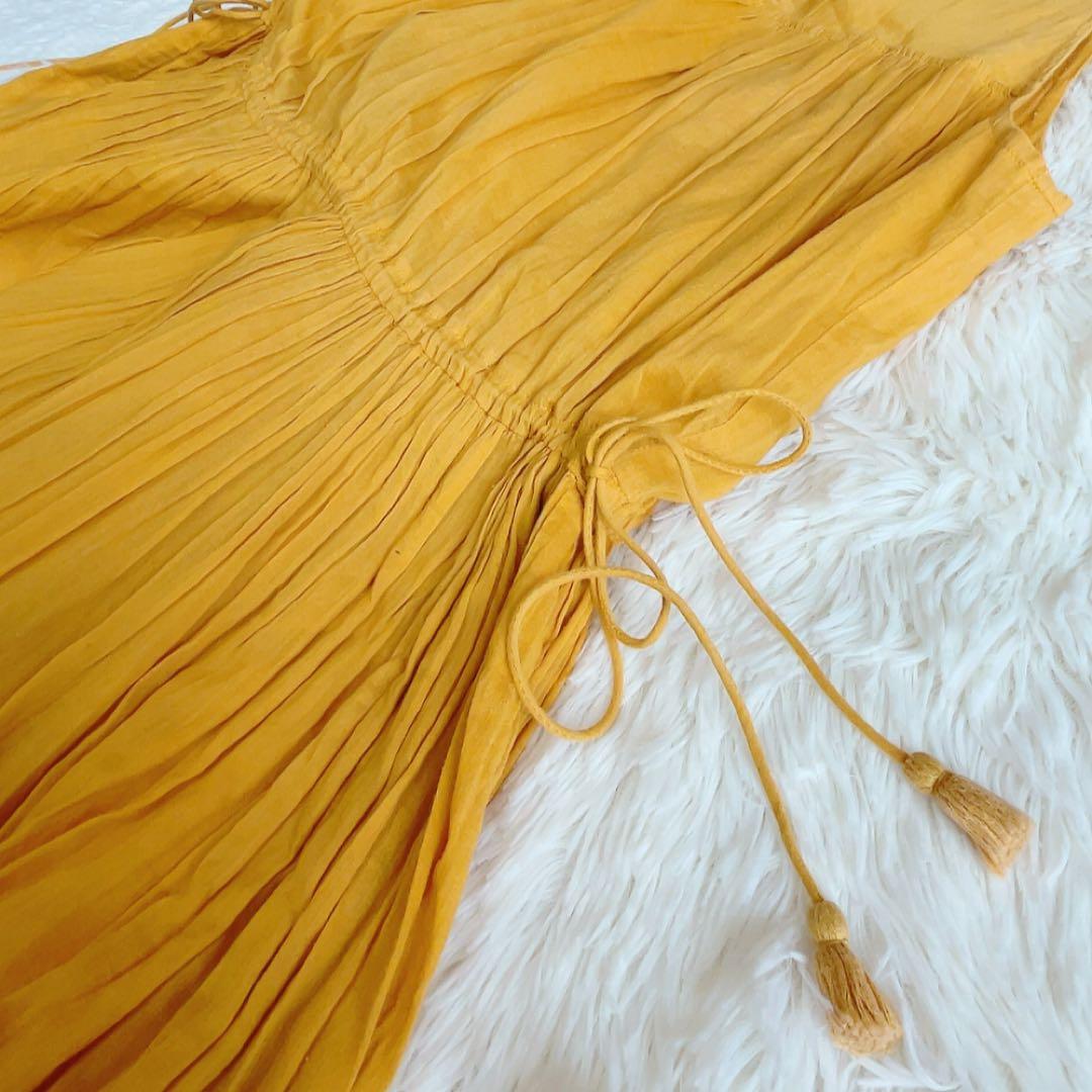 美品　ヌキテパ　ロングワンピース マキシ　コットンボイル　ティアード　インド