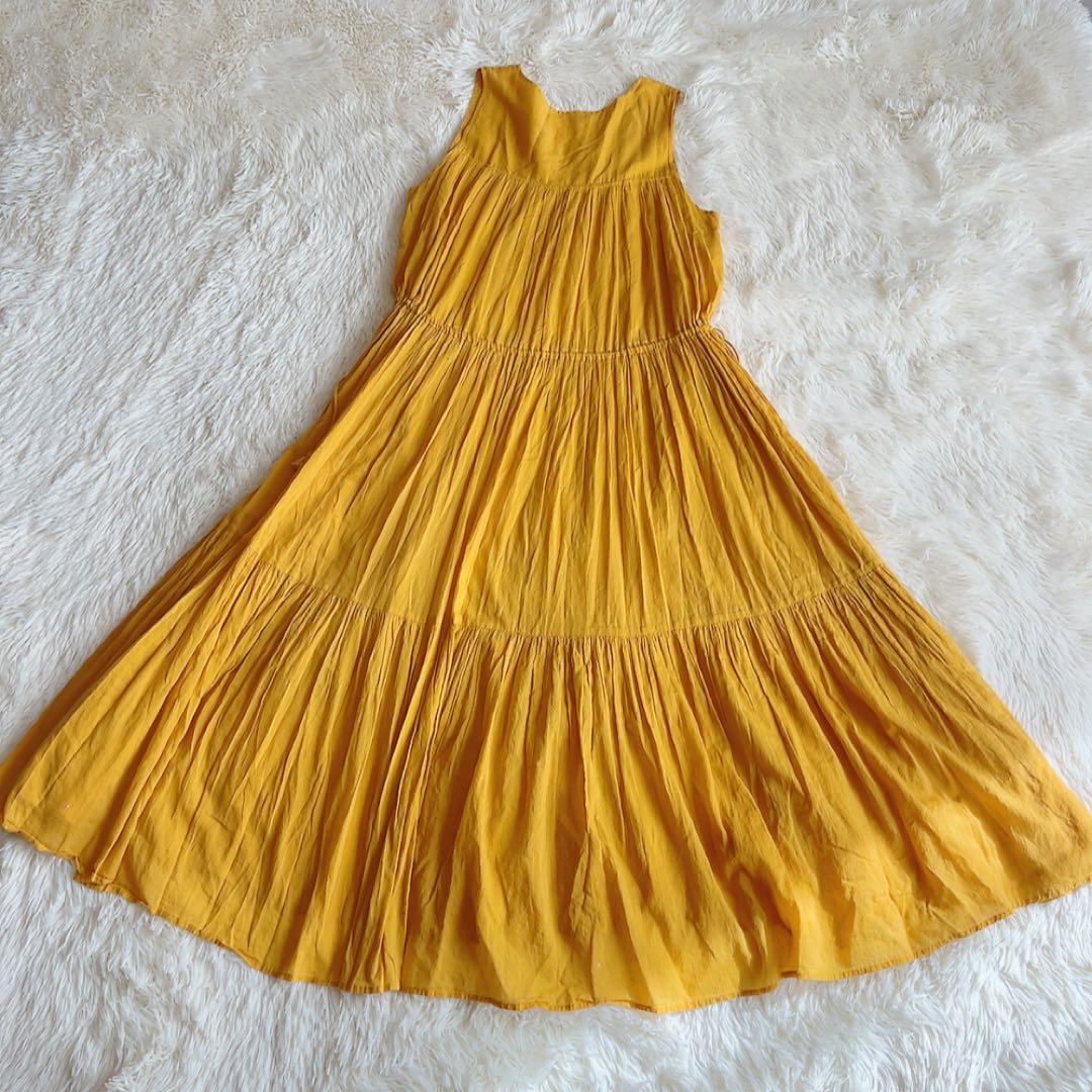 美品　ヌキテパ　ロングワンピース マキシ　コットンボイル　ティアード　インド