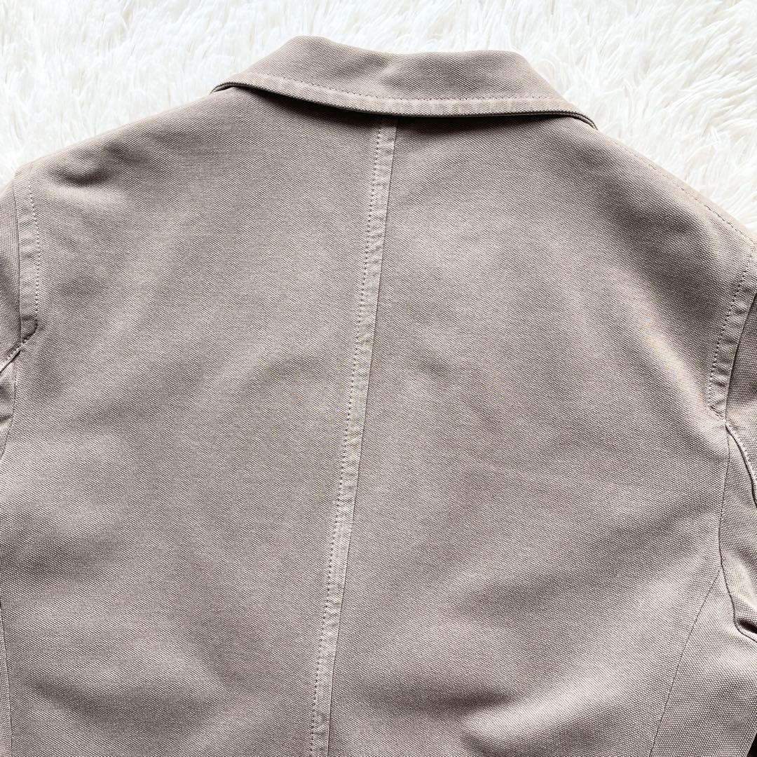 CIRCOLO ストレッチ アンコンジャケット パイピング ロゴ刻印ウッドボタン