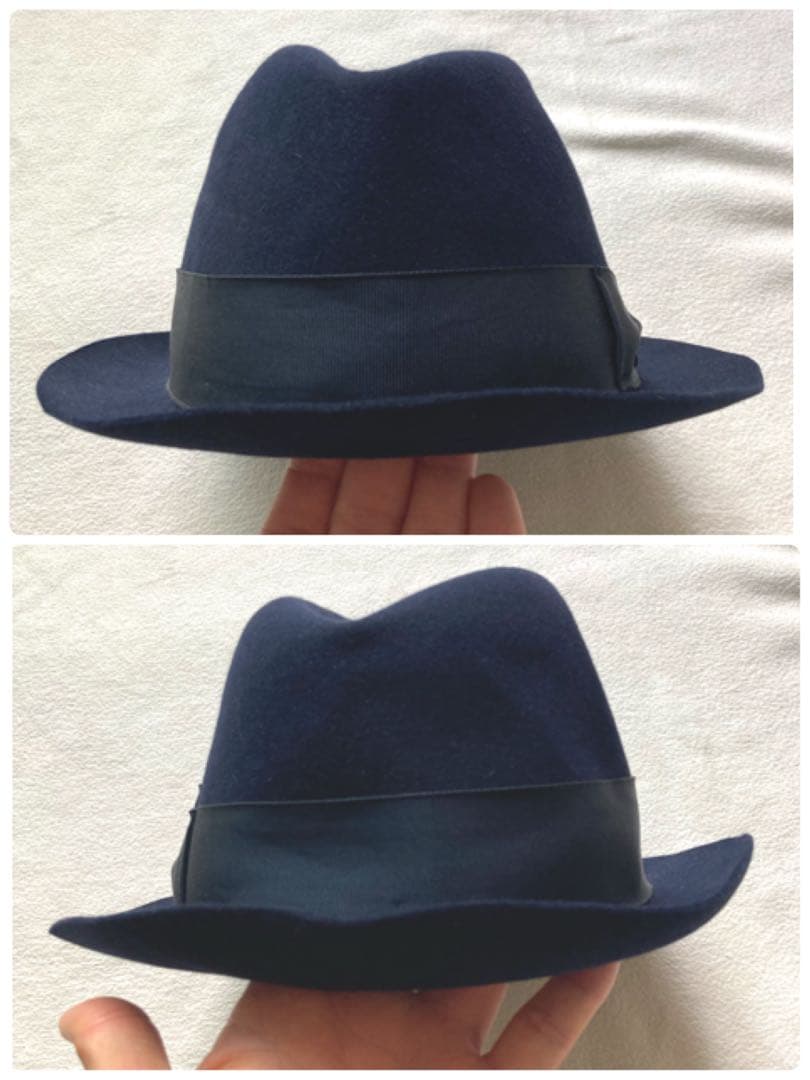 Borsalino 定番　ハット　ネイビー　サイズ58 イタリア製
