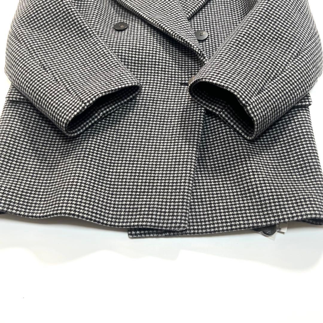 【札付き未使用品】セオリーリュクス　ハーフコート　38　千鳥格子　コクーン