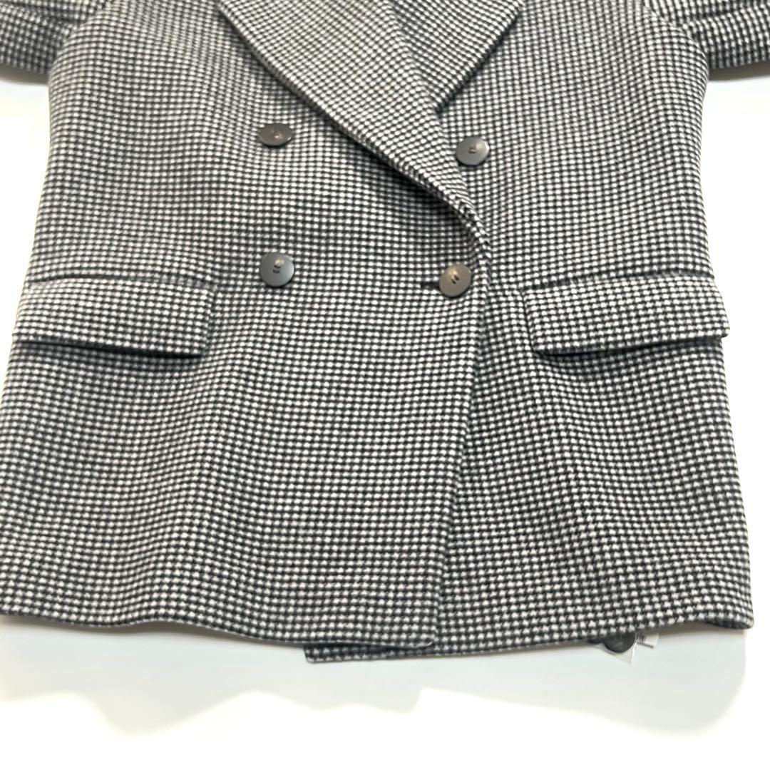 【札付き未使用品】セオリーリュクス　ハーフコート　38　千鳥格子　コクーン