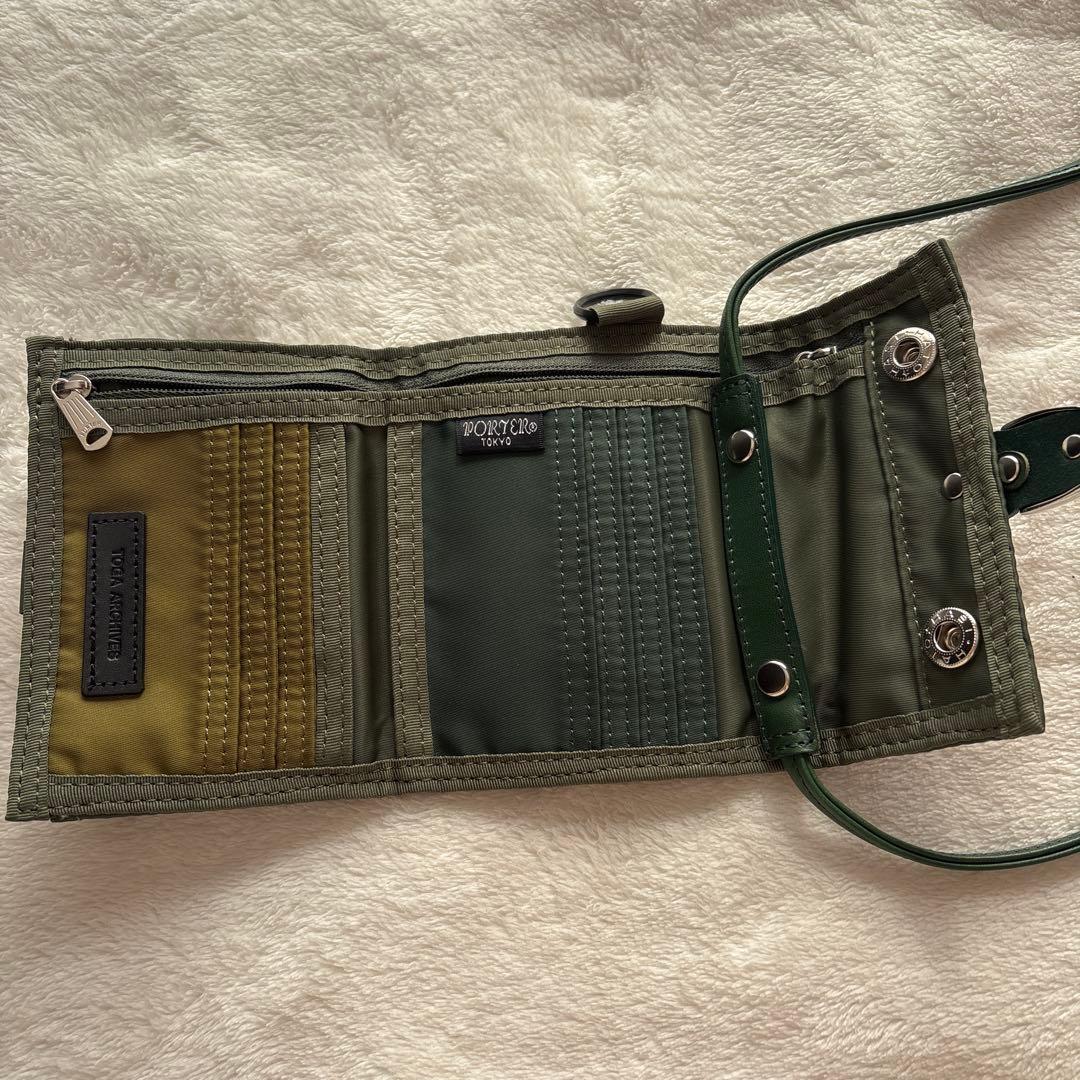 本日限り断捨離中PORTER×TOGAコラボ　三つ折り財布　カーキ