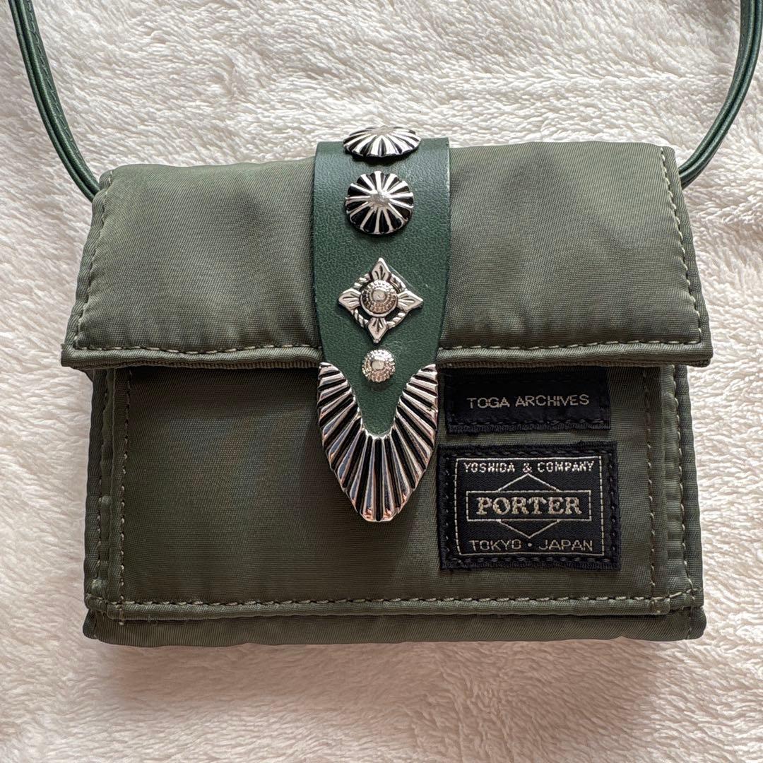 本日限り断捨離中PORTER×TOGAコラボ　三つ折り財布　カーキ