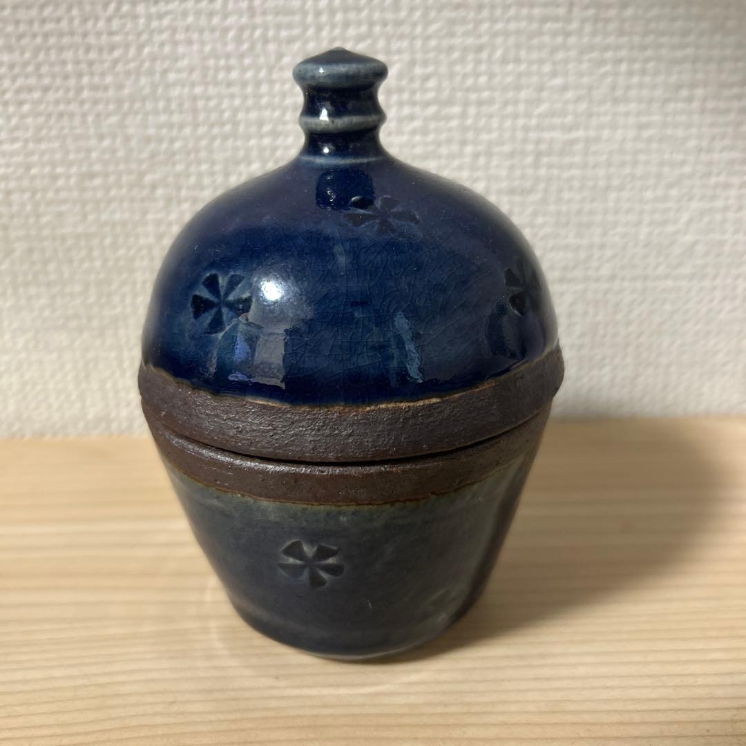 山本教行　瑠璃釉　小箱　検）民藝　出西窯　武内晴二郎　船木研児　スリップウェア