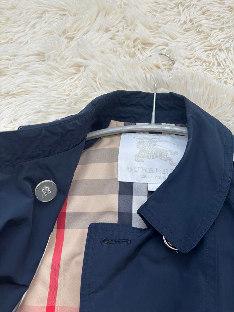 バーバリー　14y164cm ネイビー フレアシルエット トレンチコート