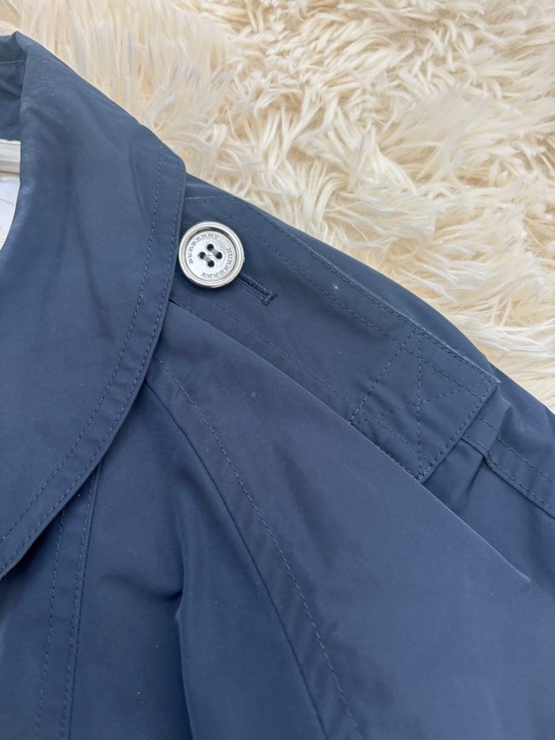 バーバリー　14y164cm ネイビー フレアシルエット トレンチコート