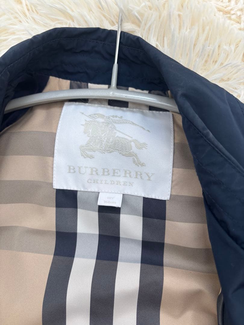 バーバリー　14y164cm ネイビー フレアシルエット トレンチコート