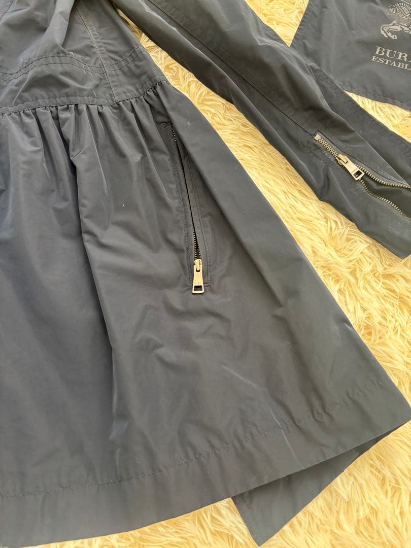 バーバリー　14y164cm ネイビー フレアシルエット トレンチコート