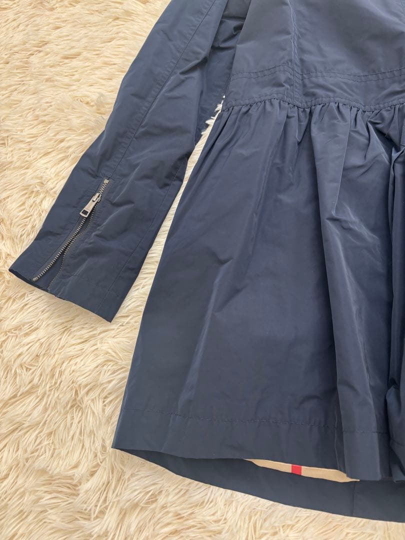 バーバリー　14y164cm ネイビー フレアシルエット トレンチコート