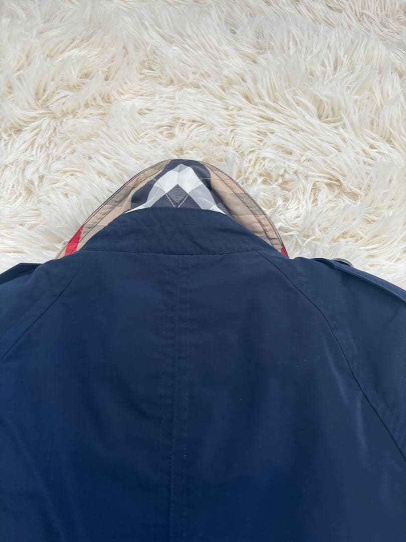 バーバリー　14y164cm ネイビー フレアシルエット トレンチコート