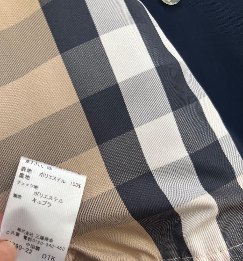 バーバリー　14y164cm ネイビー フレアシルエット トレンチコート