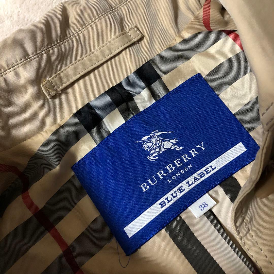 AKI　バーバリーブルーレーベル　トレンチコート　Aライン　ノバチェック