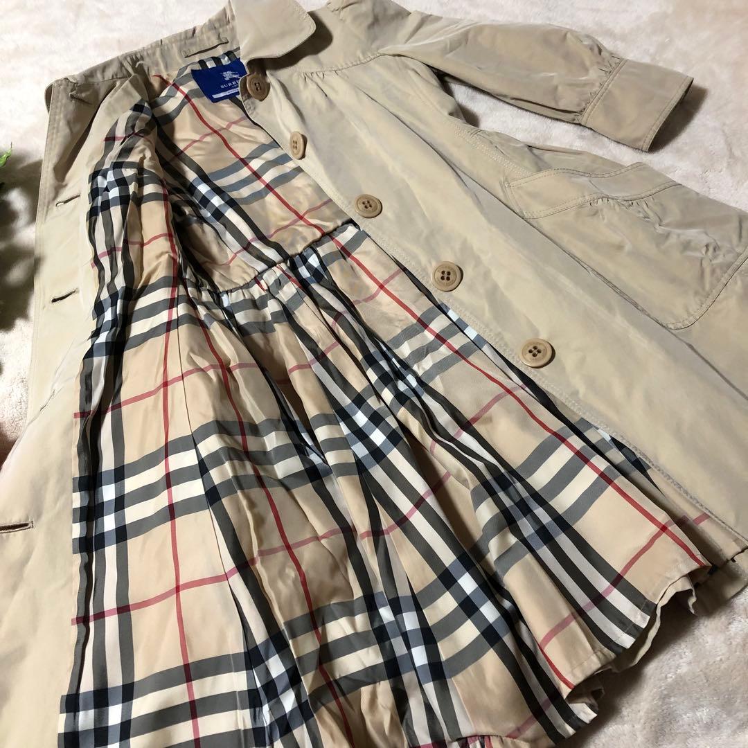 AKI　バーバリーブルーレーベル　トレンチコート　Aライン　ノバチェック