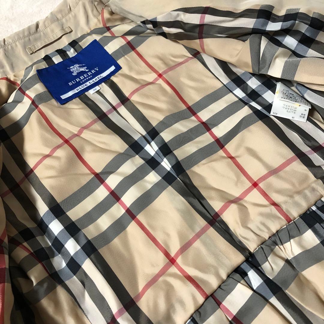 AKI　バーバリーブルーレーベル　トレンチコート　Aライン　ノバチェック