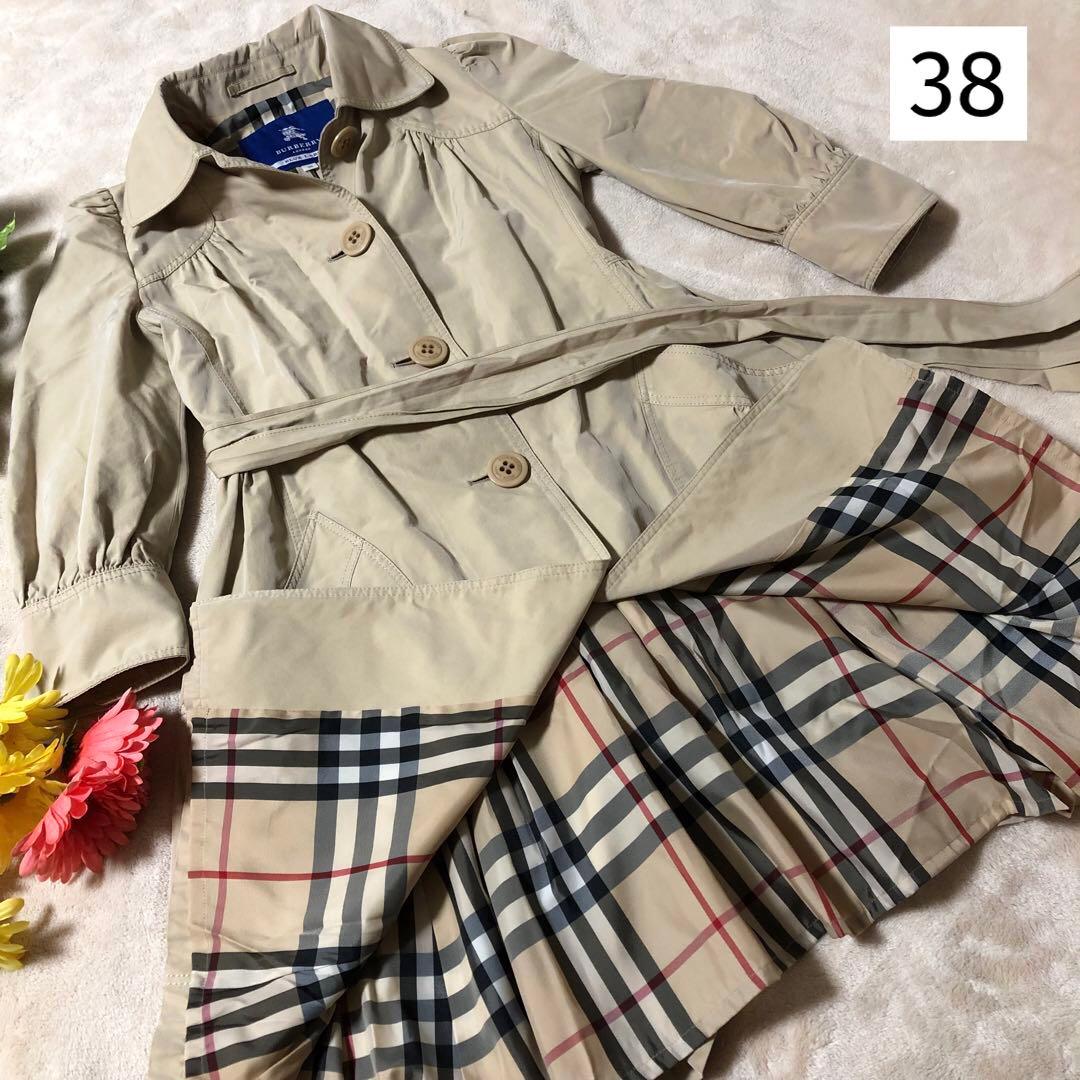 AKI　バーバリーブルーレーベル　トレンチコート　Aライン　ノバチェック