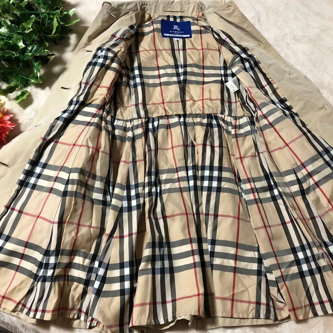 AKI　バーバリーブルーレーベル　トレンチコート　Aライン　ノバチェック