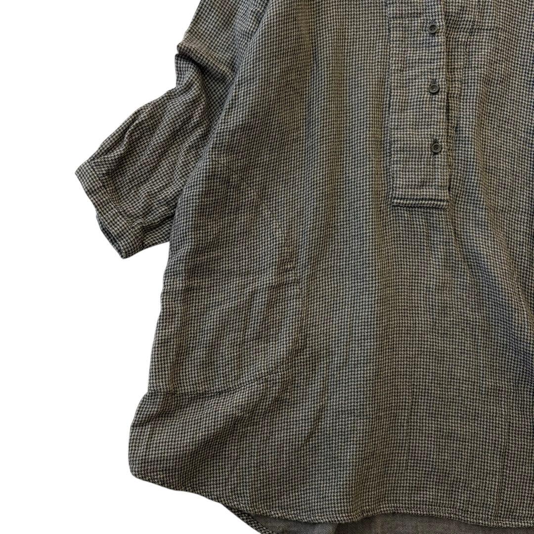 美品　群言堂 根々 石見銀山 コットンウール チュニック　千鳥柄 FREE