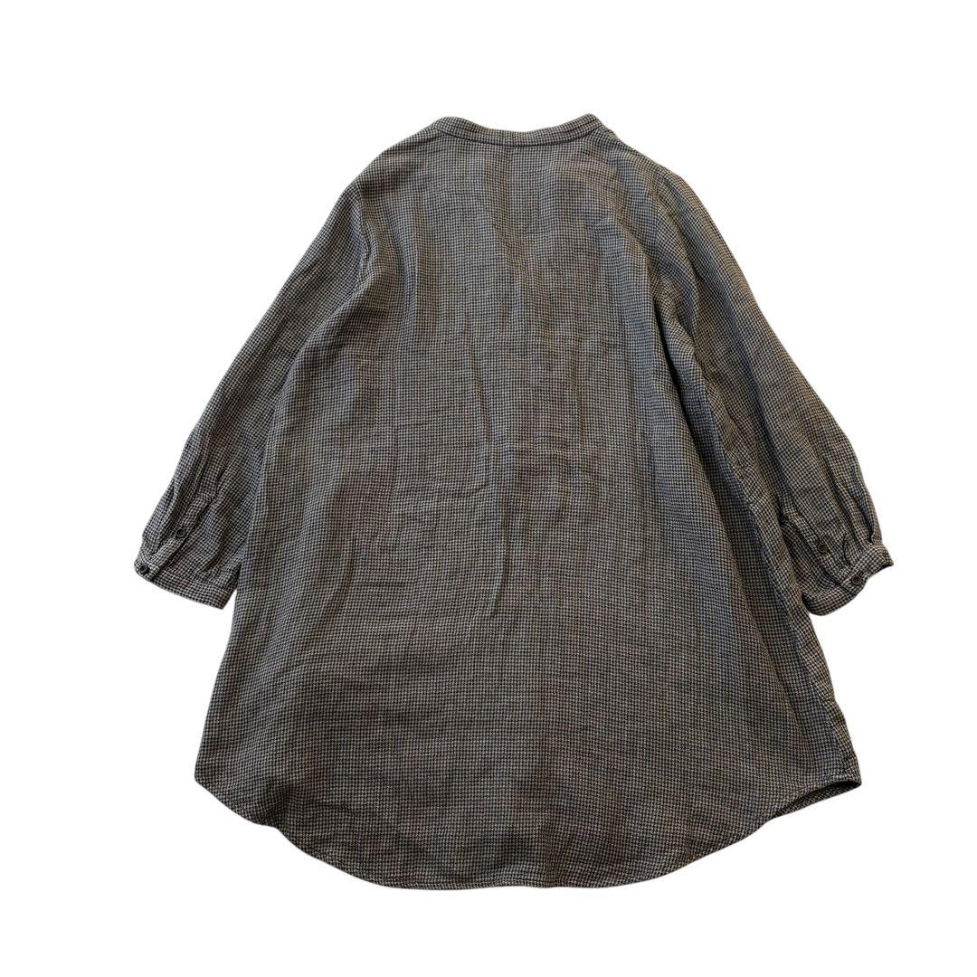 美品　群言堂 根々 石見銀山 コットンウール チュニック　千鳥柄 FREE