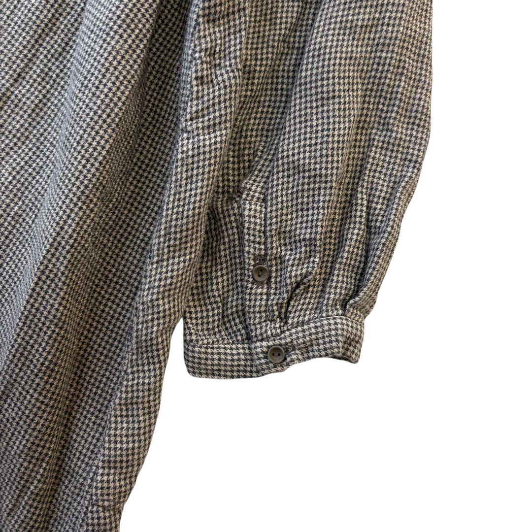 美品　群言堂 根々 石見銀山 コットンウール チュニック　千鳥柄 FREE