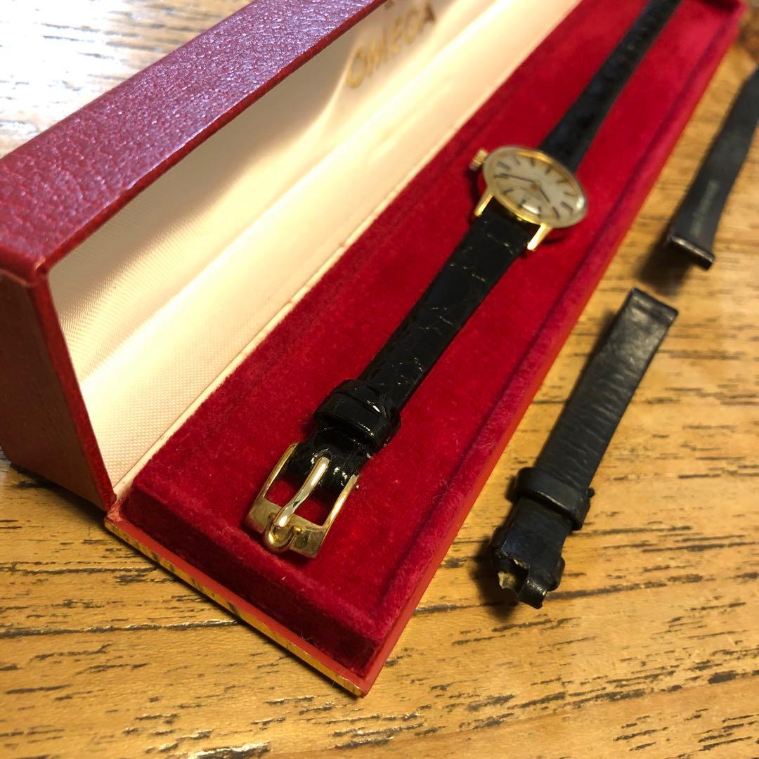 80s オメガ OMEGA レディース 手巻 ジュネーブ 箱 稼働品 ベルト交済