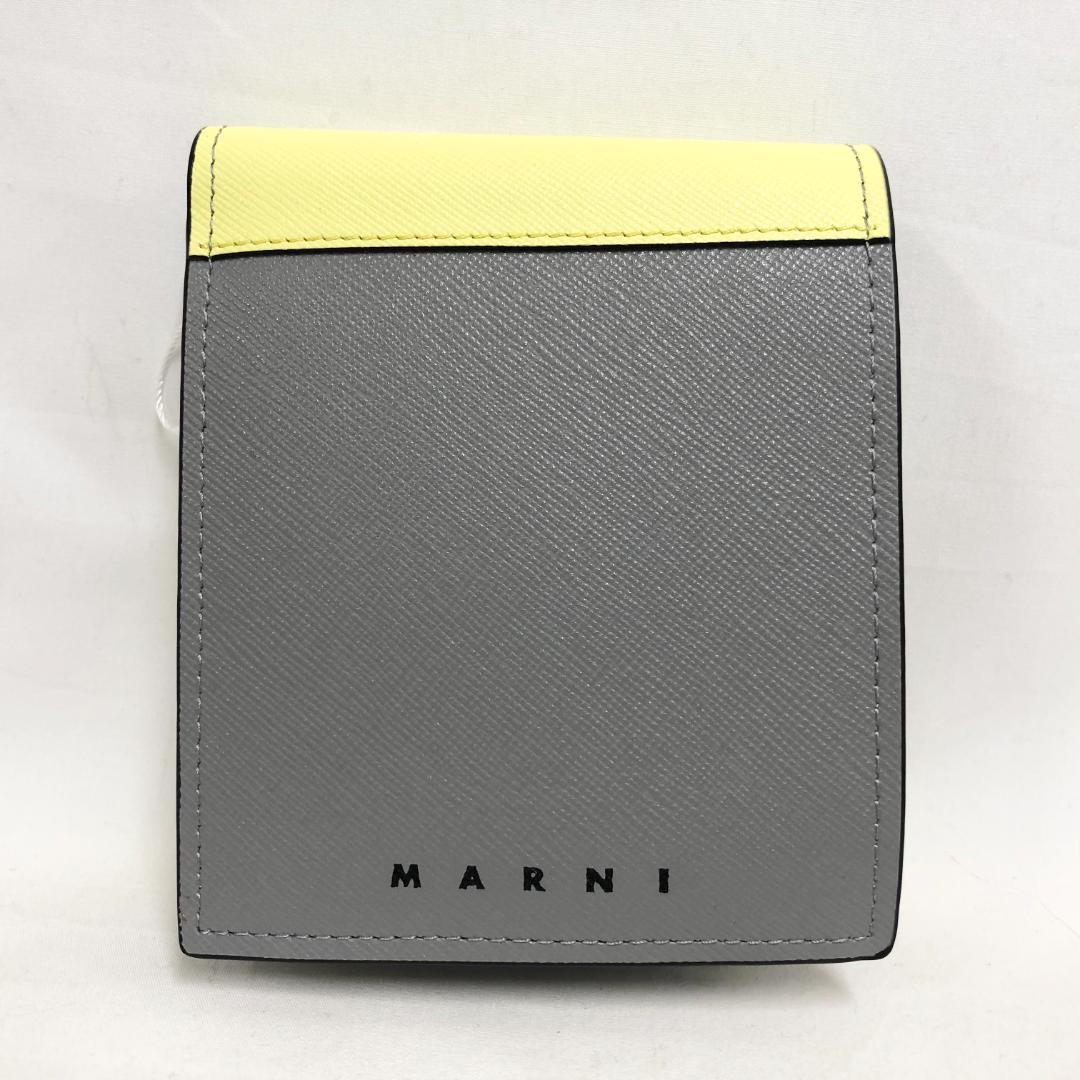 ○★新品未使用　MARNI マルニ　二つ折り財布　グレー×イエロー系