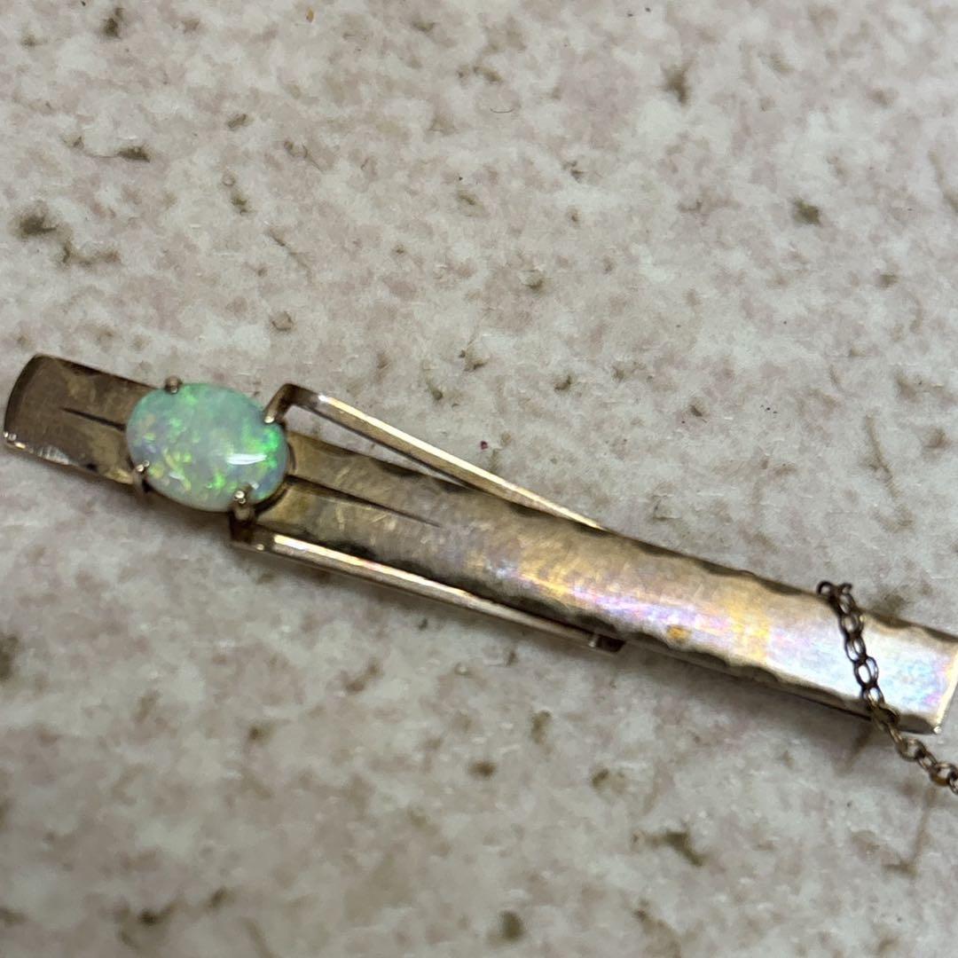 わ*ん様 本物 K10 刻印 約3.87g タイピン 当時物 石付 アクセサリー