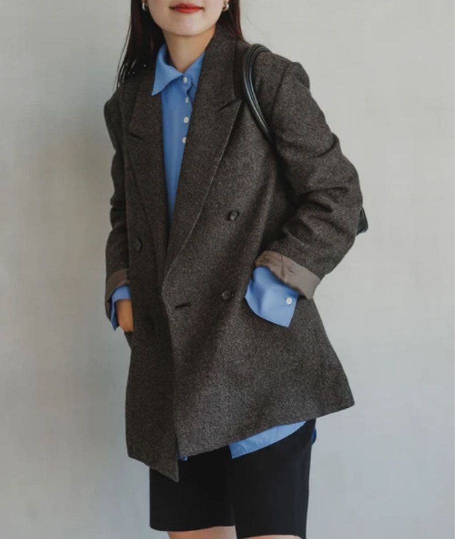 ADAM ET ROPE' FEMME ウールネップテーラードジャケット