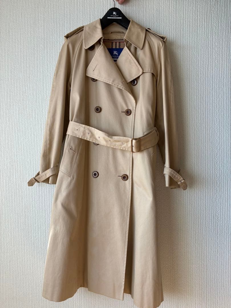 ベージュ トレンチコート チェック柄裏地