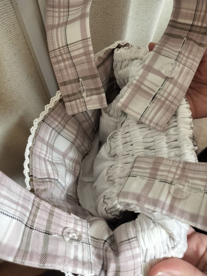 LIZLISA リズリサ はしごリボンチェックティアードスカパン ピンク