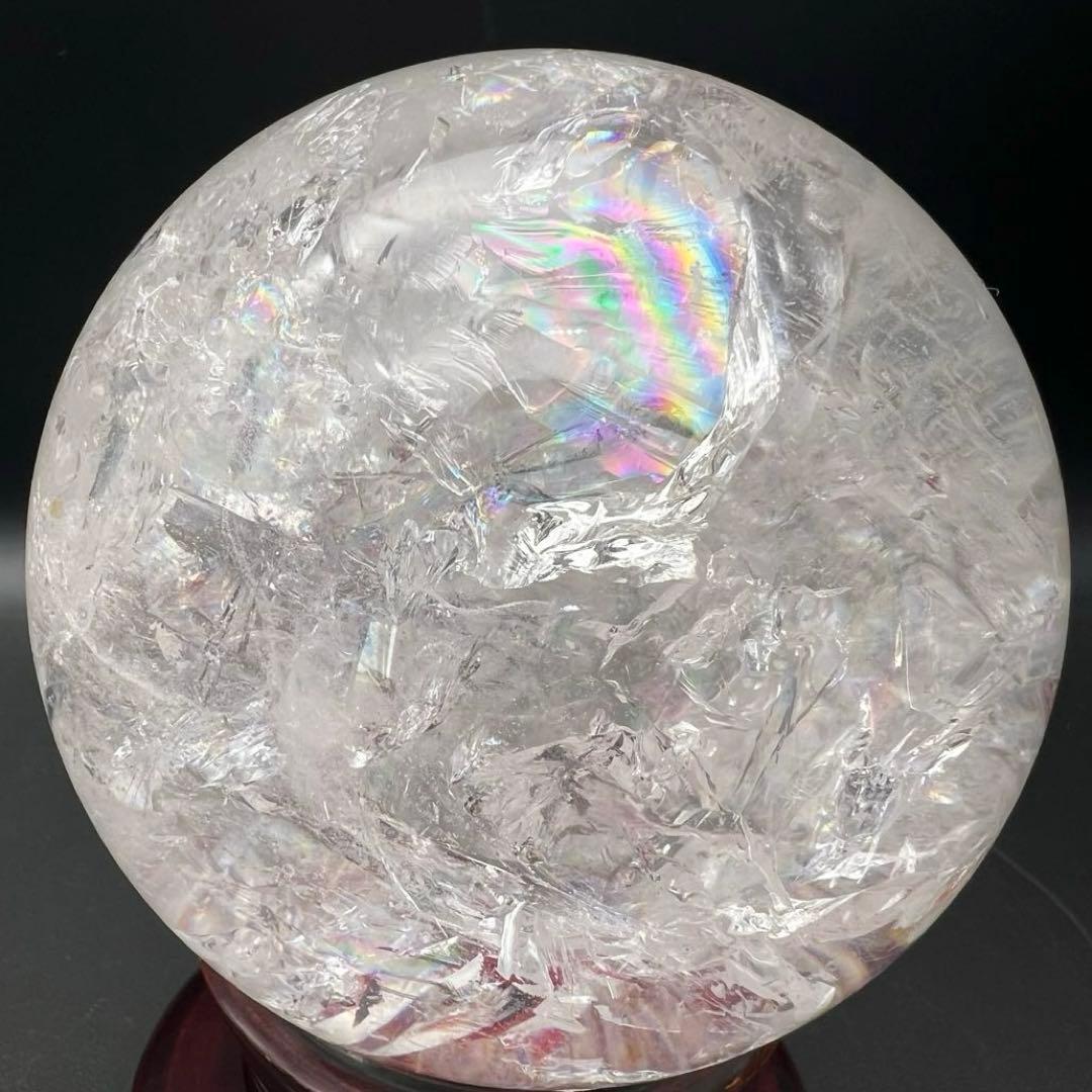 ✳️専用‼️✨超絶美麗の美しさ✨超美麗宝珠✨レインボー 水晶 丸玉 天然石 鑑別書付