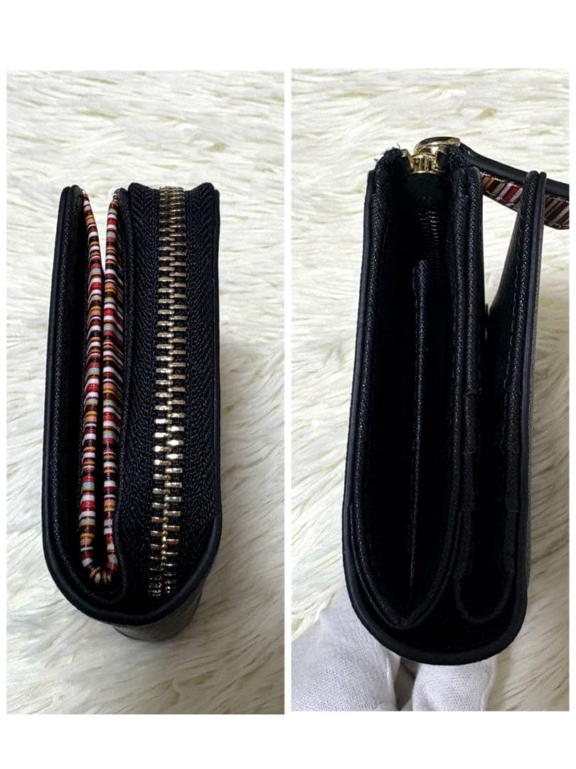 激レア 極美品 Paul Smith ジップストローグレイン　二つ折り財布　黒