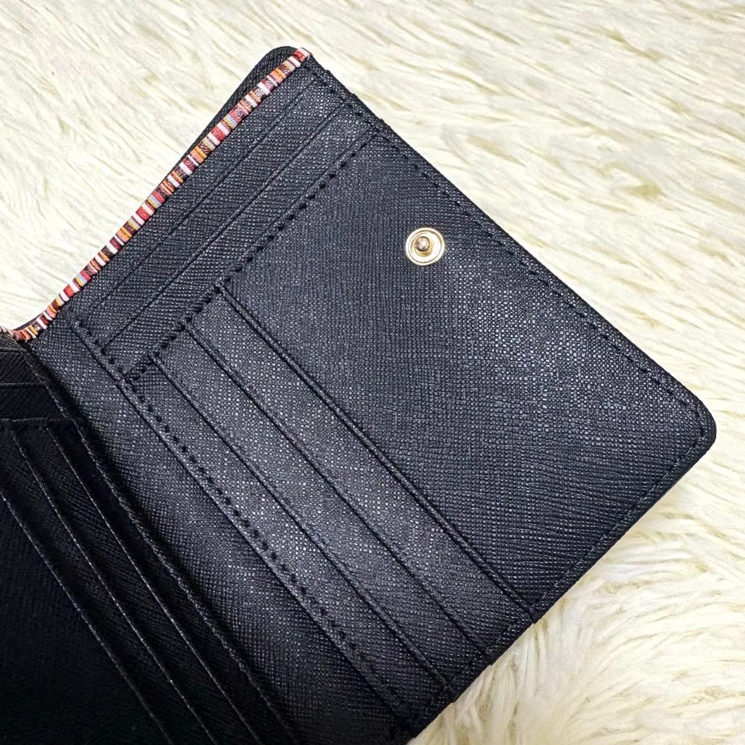 激レア 極美品 Paul Smith ジップストローグレイン　二つ折り財布　黒