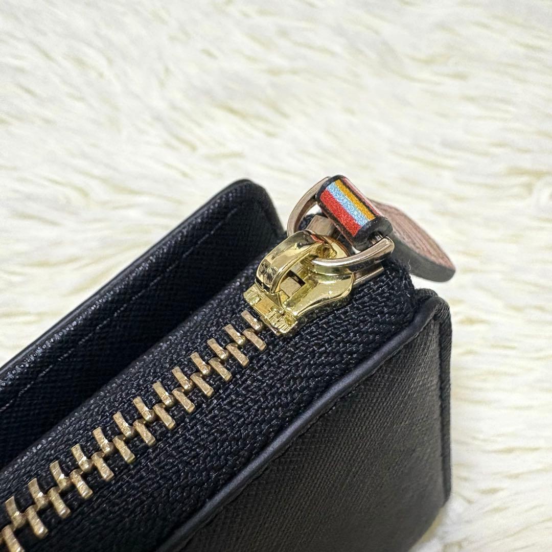激レア 極美品 Paul Smith ジップストローグレイン　二つ折り財布　黒