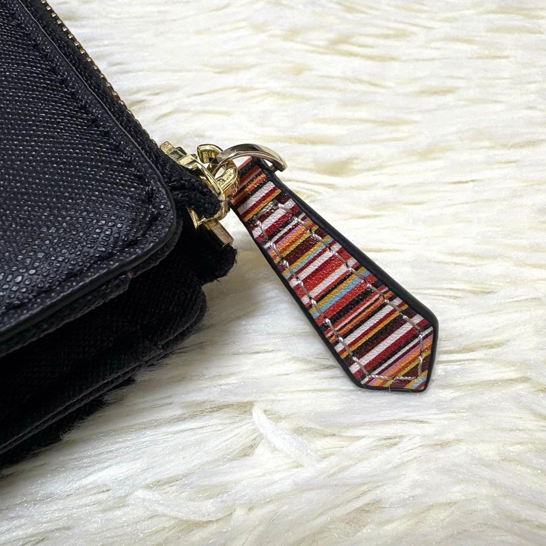 激レア 極美品 Paul Smith ジップストローグレイン　二つ折り財布　黒