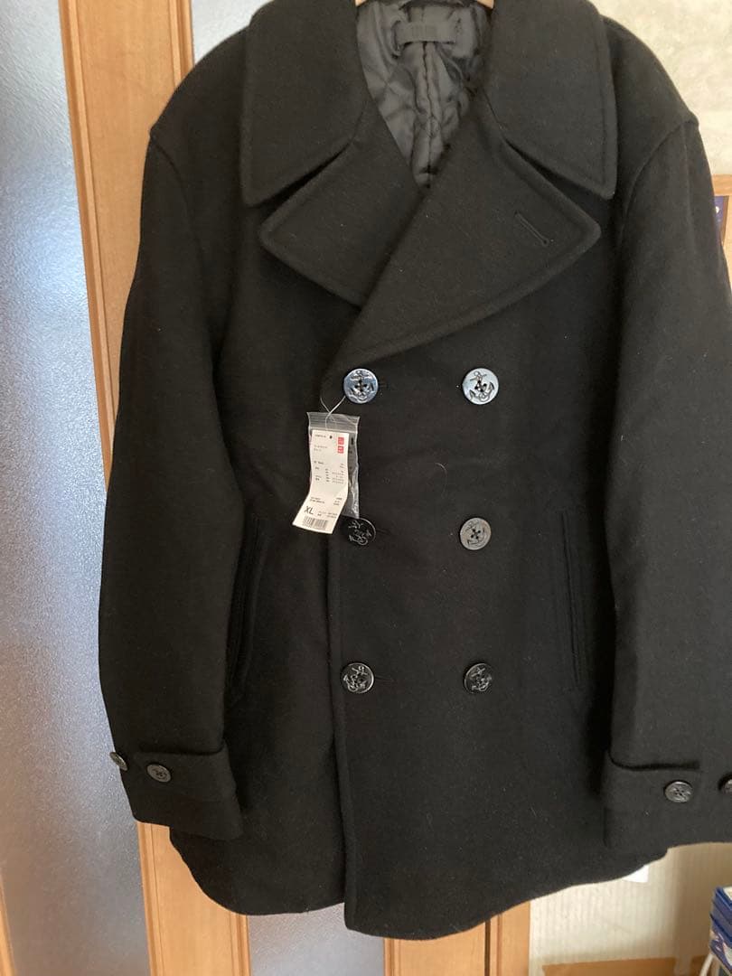 UNIQLO ウールブレンド ピーコート XL ブラック