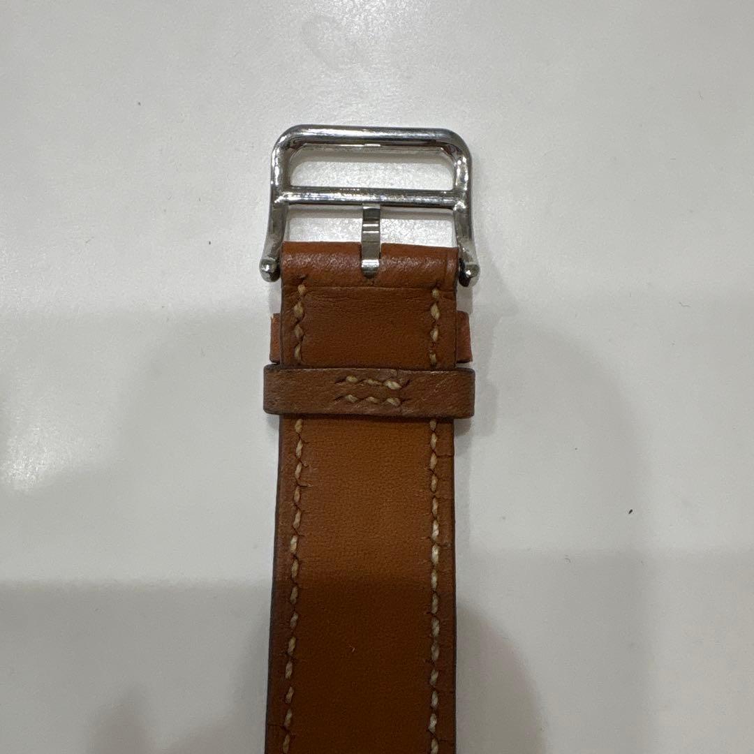 HERMES アナログ時計 シルバー/ブラウン